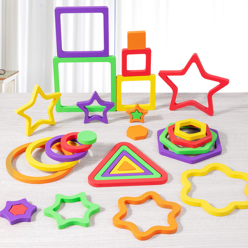 Montessori Wooden 3D Geometric Shape Puzzle
