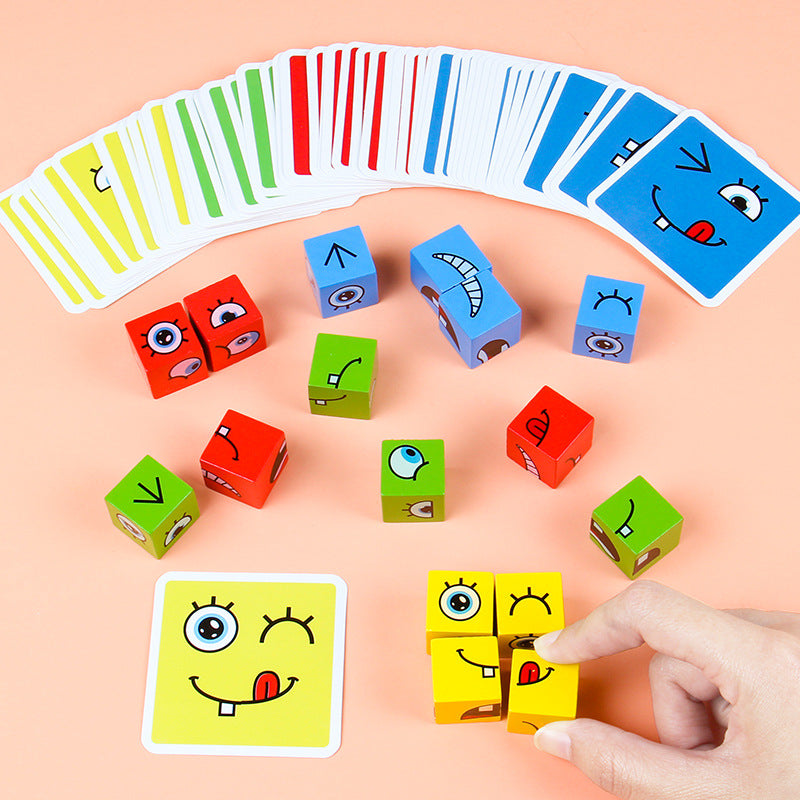 Wooden Expression Matching Game