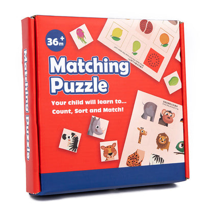 Montessori Wooden Animal & Fruit Matching Puzzle Boards