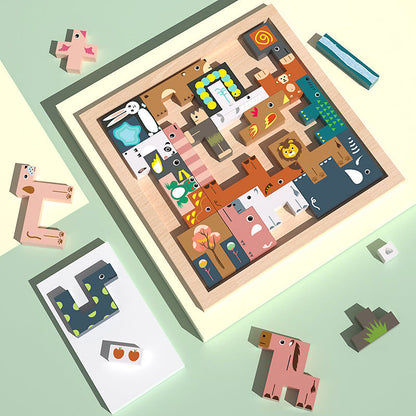 Wooden Vehicle Tetris Puzzle Blocks