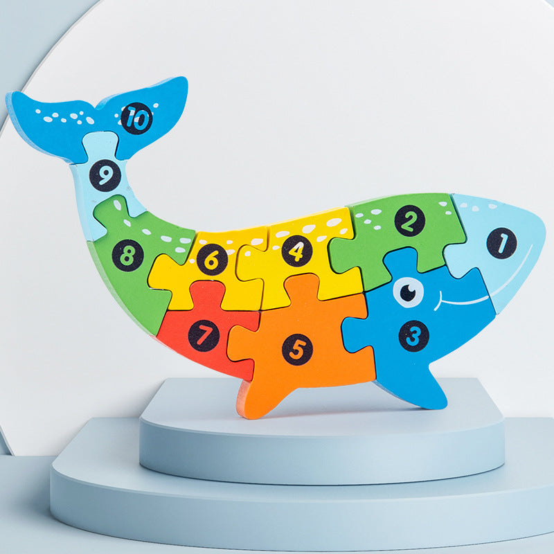 Wooden Animal Number Puzzle