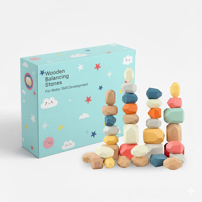 Wooden Balance Stones – Motor Skills Development (26pcs)