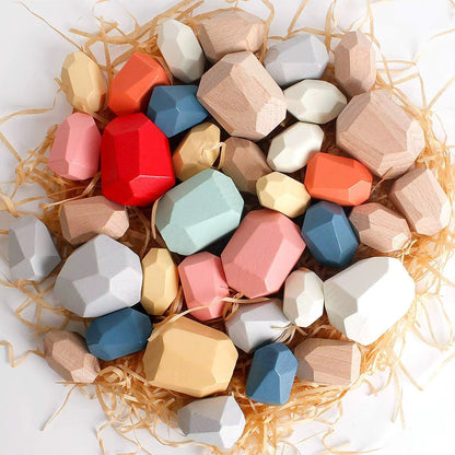 Wooden Balance Stones – Motor Skills Development (26pcs)