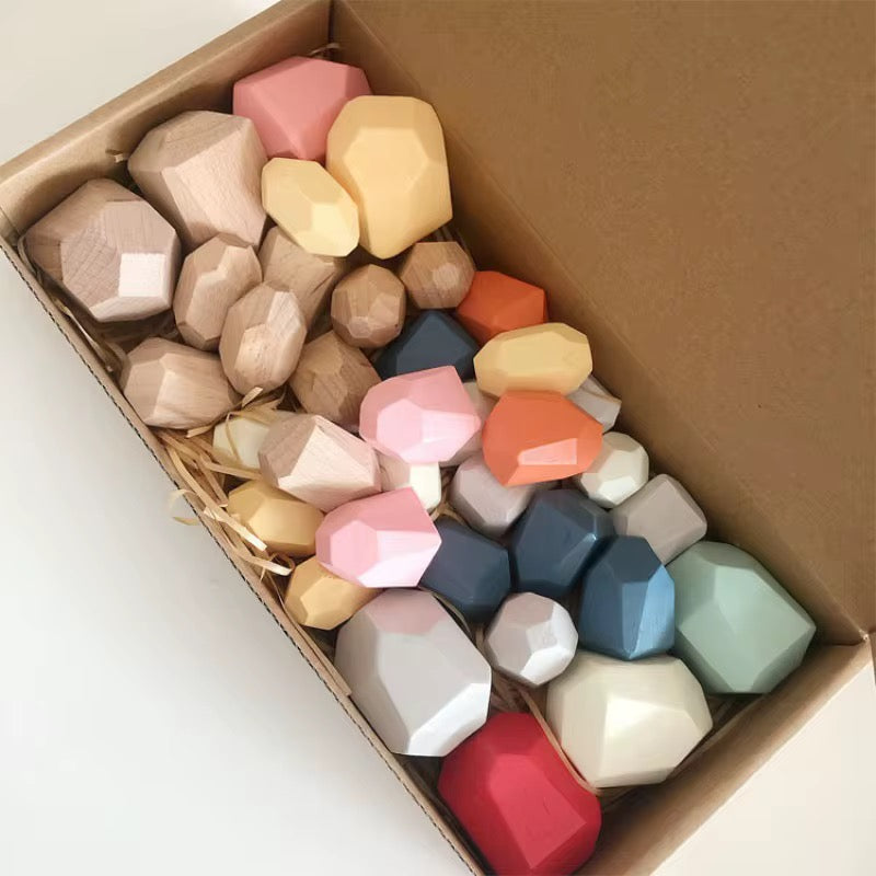 Wooden Balance Stones – Motor Skills Development (26pcs)