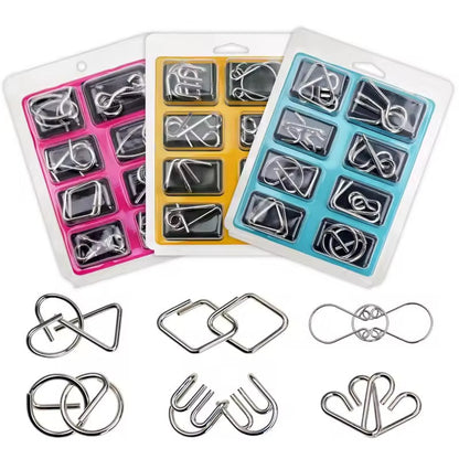 Interactive Metal Logic Puzzle 8-Piece set