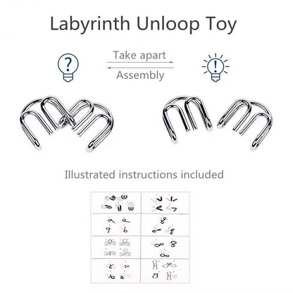 Interactive Metal Logic Puzzle 8-Piece set