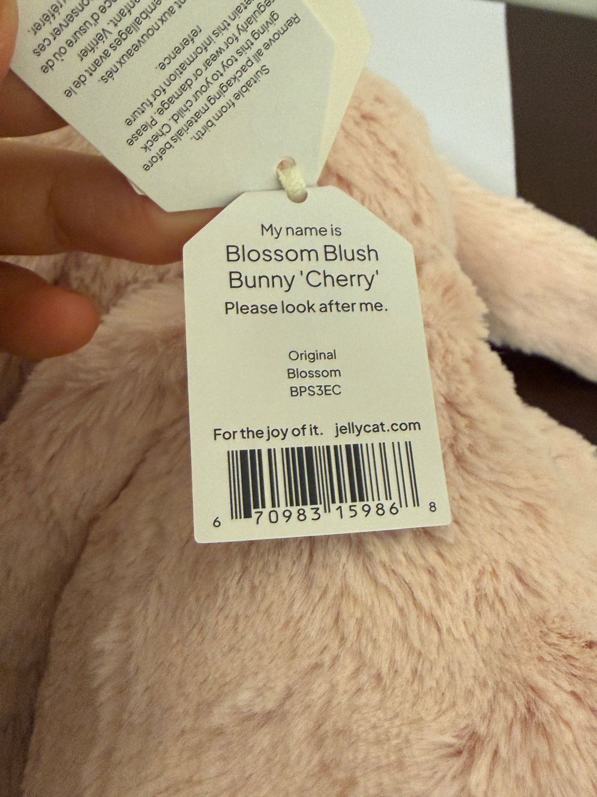 Jellycat Blossom Blush Bunny Cherry - Medium 31cm Floral Plush Toy & Stock in Sydney