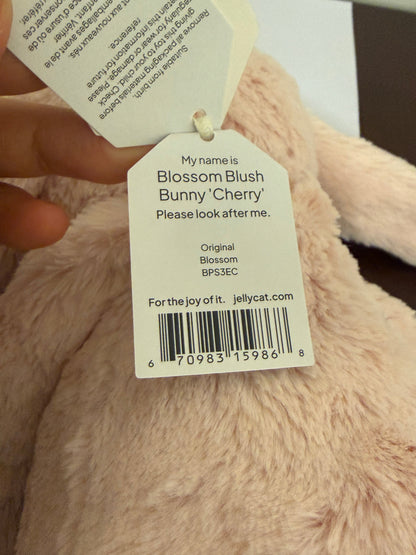 Jellycat Blossom Blush Bunny Cherry - Medium 31cm Floral Plush Toy & Stock in Sydney