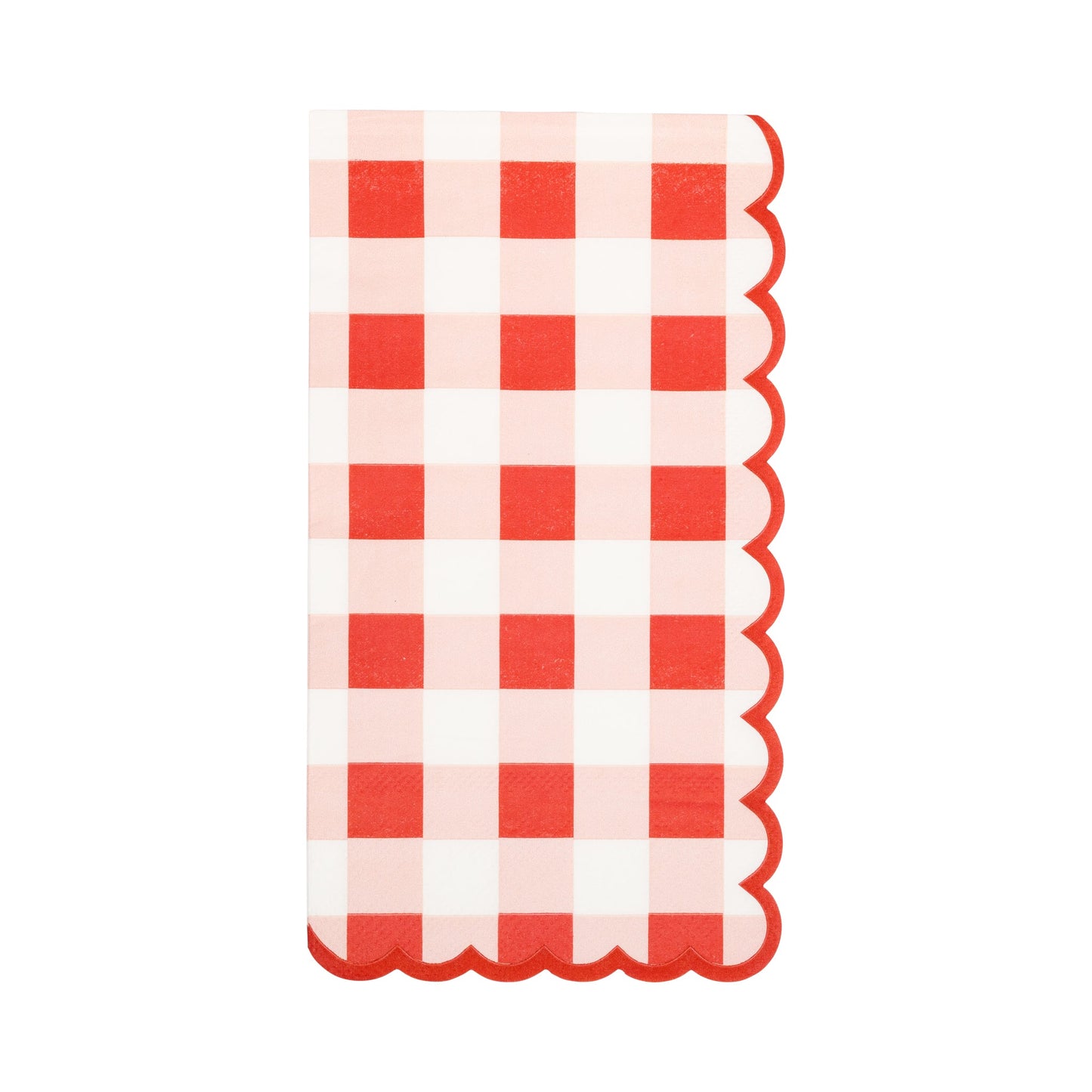 Red Gingham Scallop Paper Napkins, 24 ct