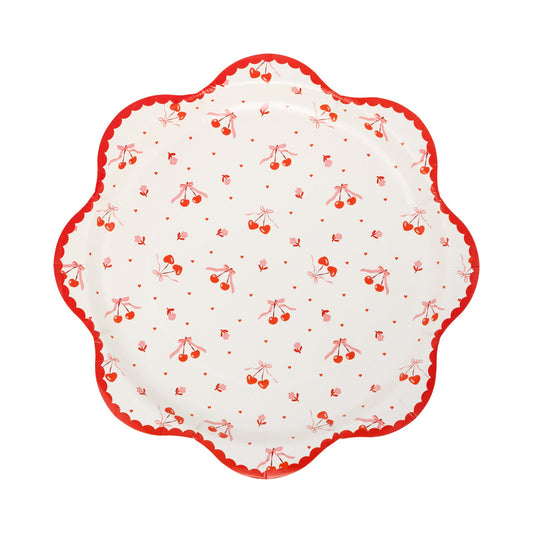 Tossed Cherry Paper Plates, 8 ct