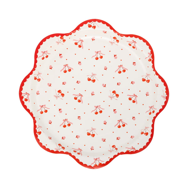 Tossed Cherry Paper Plates, 8 ct