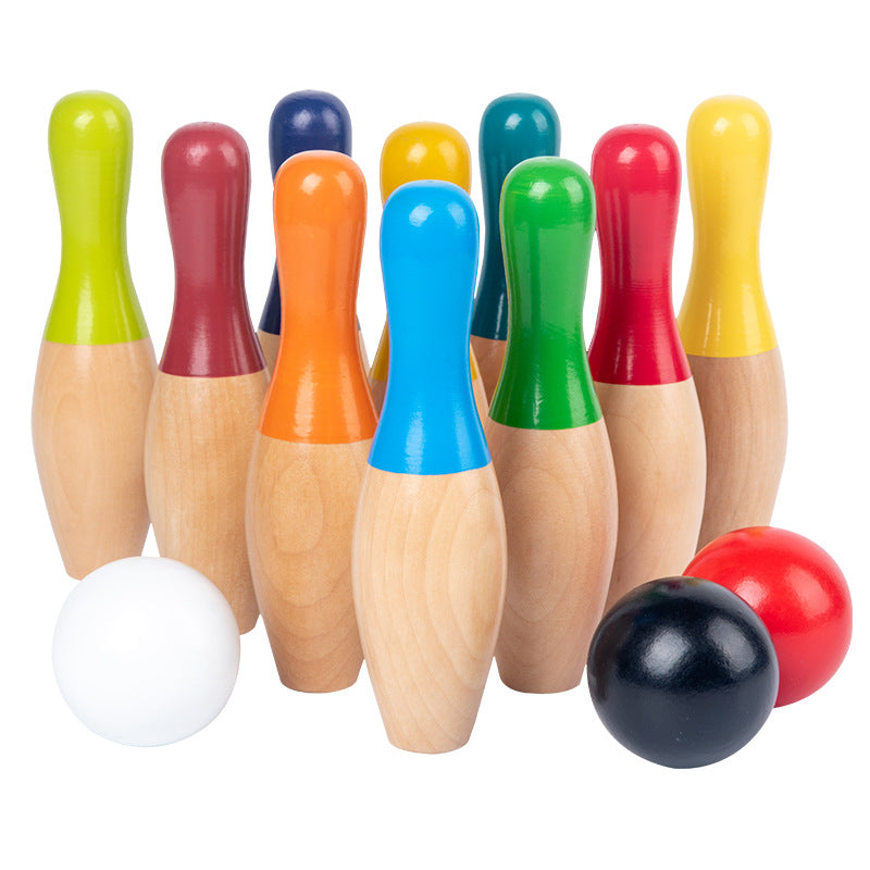 Wooden Number Bowling Set for Kids
