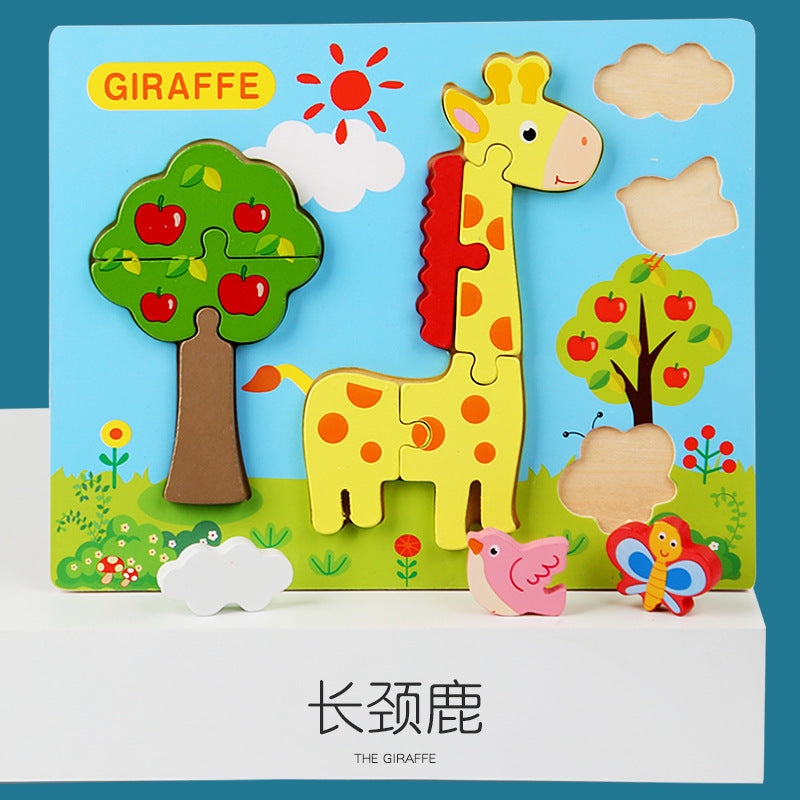 Wooden 3D Animal & Vehicle Puzzle Board Set for Kids