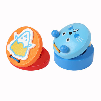 Wooden Cartoon Animal Musical Clapper Set for Kids