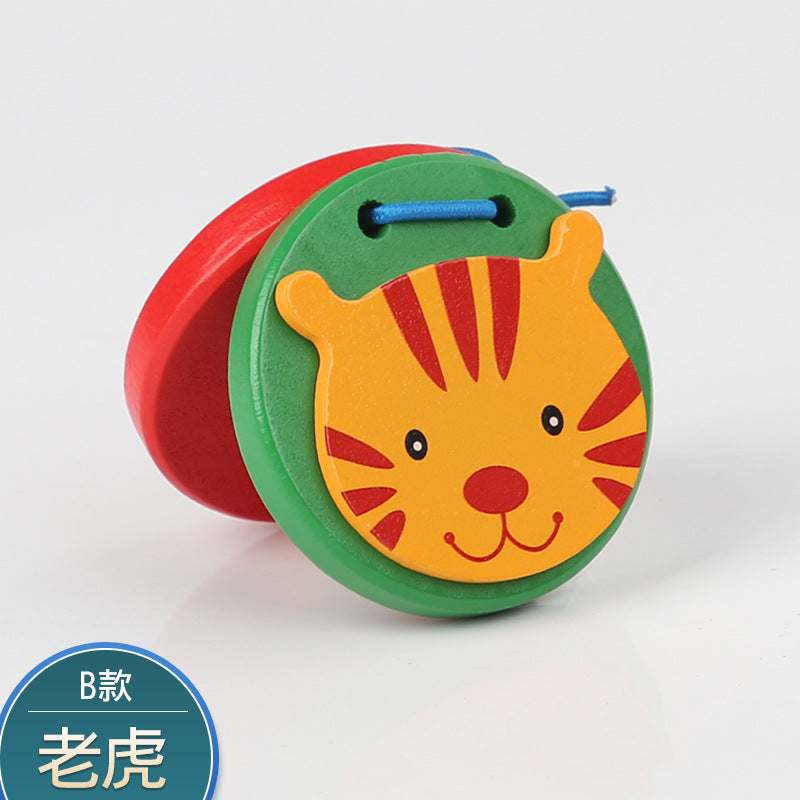 Wooden Cartoon Animal Musical Clapper Set for Kids