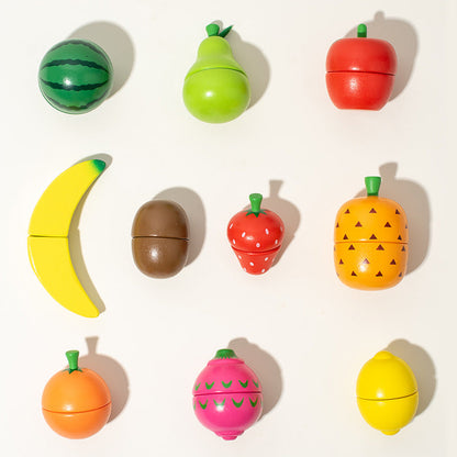 Wooden Fruit & Vegetable Cutting Kitchen Play Set