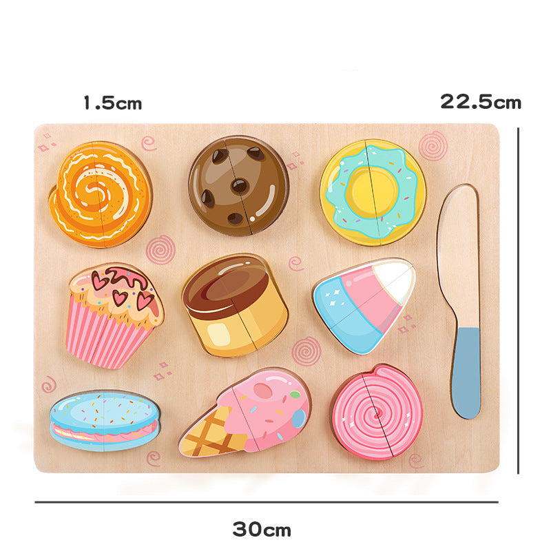 Wooden Fruit & Vegetable Cutting Puzzle Board