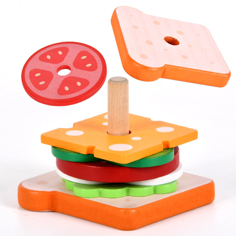 Wooden Hamburger & Sandwich Pretend Play Food Set