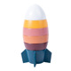 Warm colour wooden rocket stacking toy