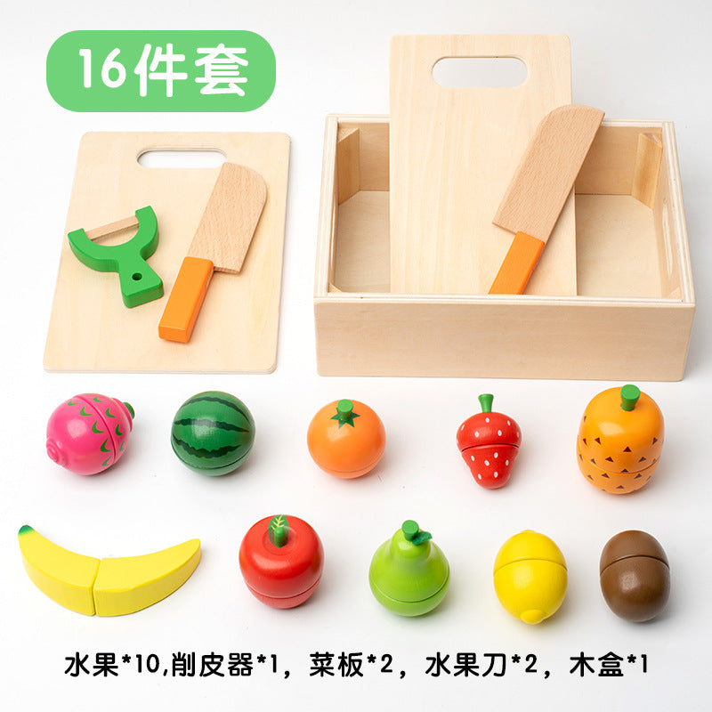 Wooden Fruit & Vegetable Cutting Kitchen Play Set