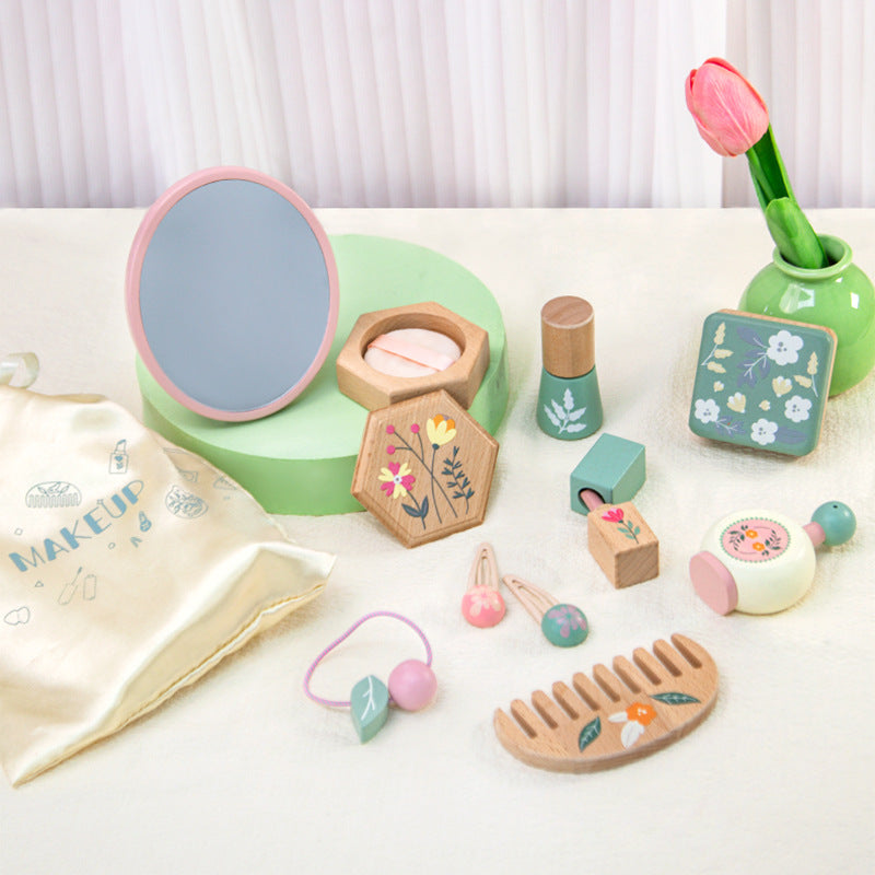 Wooden Princess Makeup & Hairdressing Pretend Play Set