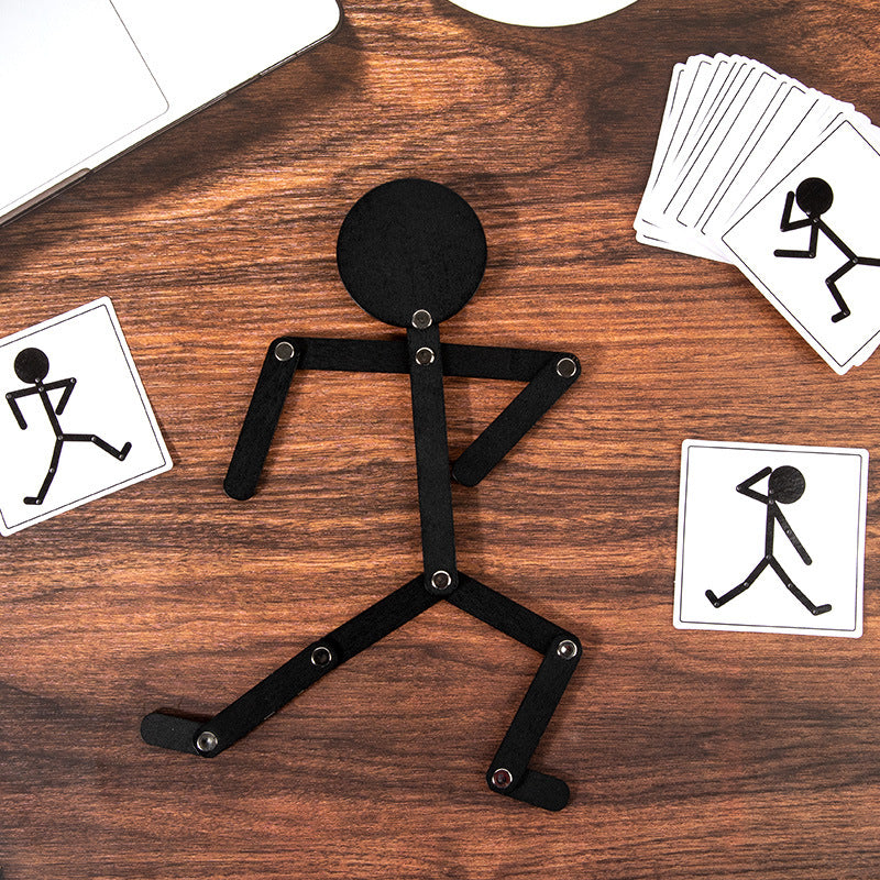 Wooden Poseable Stick Figure Activity & Imitation Toy