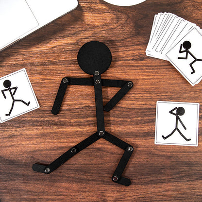 Wooden Poseable Stick Figure Activity & Imitation Toy