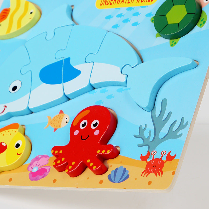 Wooden 3D Animal & Vehicle Puzzle Board Set for Kids