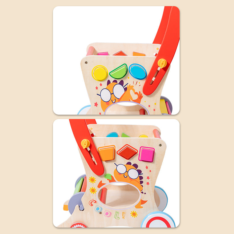 Wooden Toddler Shopping Cart & Push Walker Toy