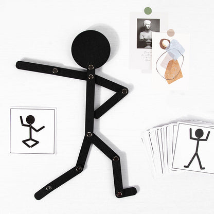 Wooden Poseable Stick Figure Activity & Imitation Toy