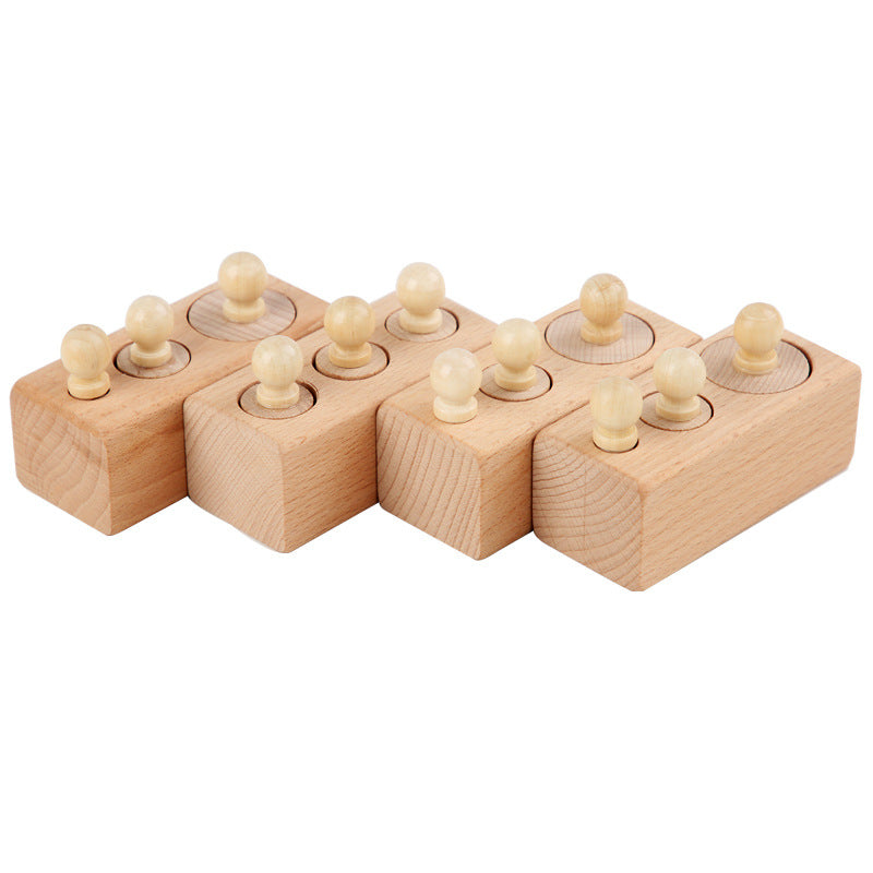 Montessori Wooden Socket Cylinder Sensory Matching Toy