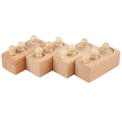 Montessori Wooden Socket Cylinder Sensory Matching Toy