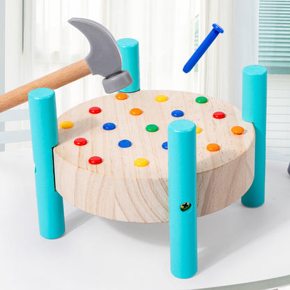 Wooden Hammering & Nailing Activity Table
