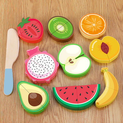 Wooden Fruit & Vegetable Cutting Puzzle Board