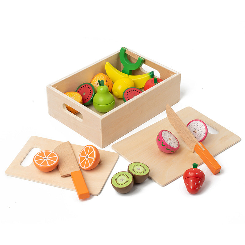 Wooden Fruit & Vegetable Cutting Kitchen Play Set