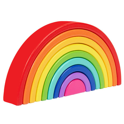 Montessori Wooden Rainbow Stacking & Color Learning Blocks