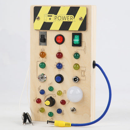 Wooden LED Busy Board with Switches & Lights