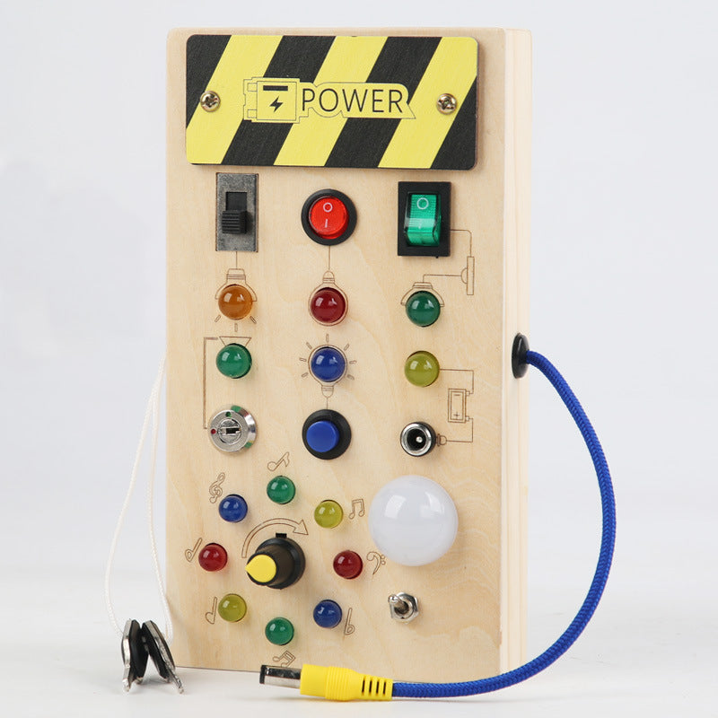 Wooden LED Busy Board with Switches & Lights