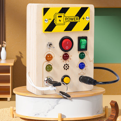 Wooden LED Busy Board with Switches & Lights