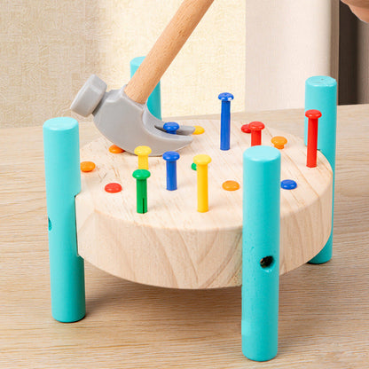 Wooden Hammering & Nailing Activity Table
