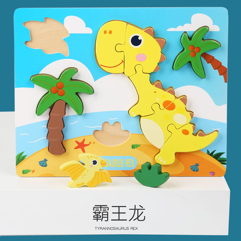 Wooden 3D Animal & Vehicle Puzzle Board Set for Kids