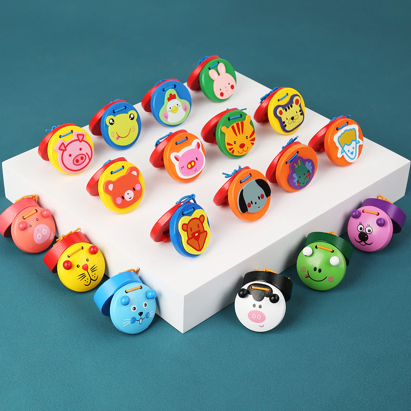 Wooden Cartoon Animal Musical Clapper Set for Kids