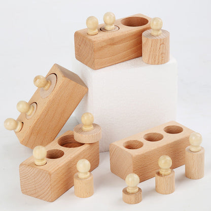 Montessori Wooden Socket Cylinder Sensory Matching Toy