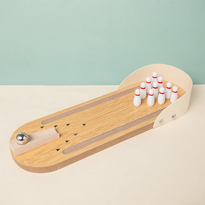 Wooden Mini Desktop Bowling Game for Kids