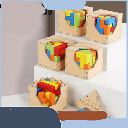 Wooden Pandora’s Box 3D Puzzle Building Block Set