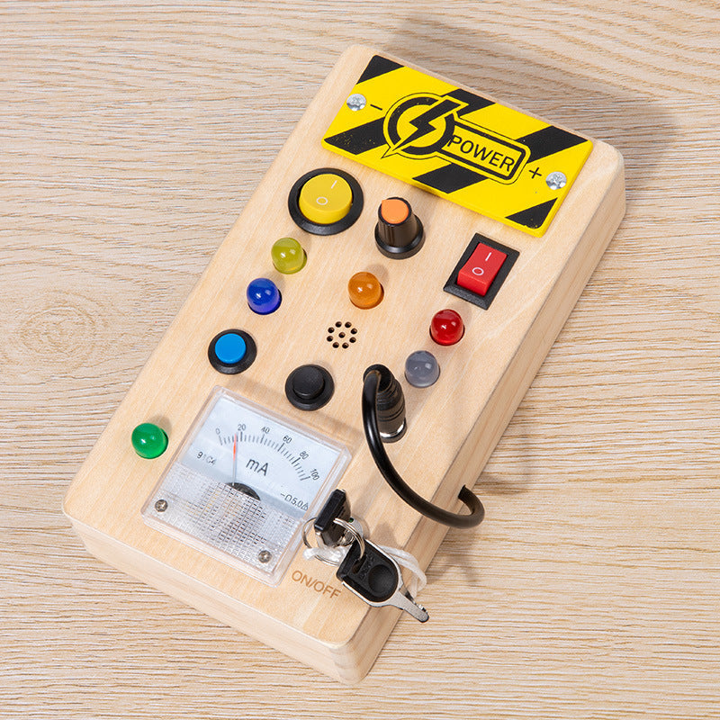 Wooden LED Busy Board with Switches & Lights