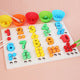 Wooden number and bead counting puzzle board for children