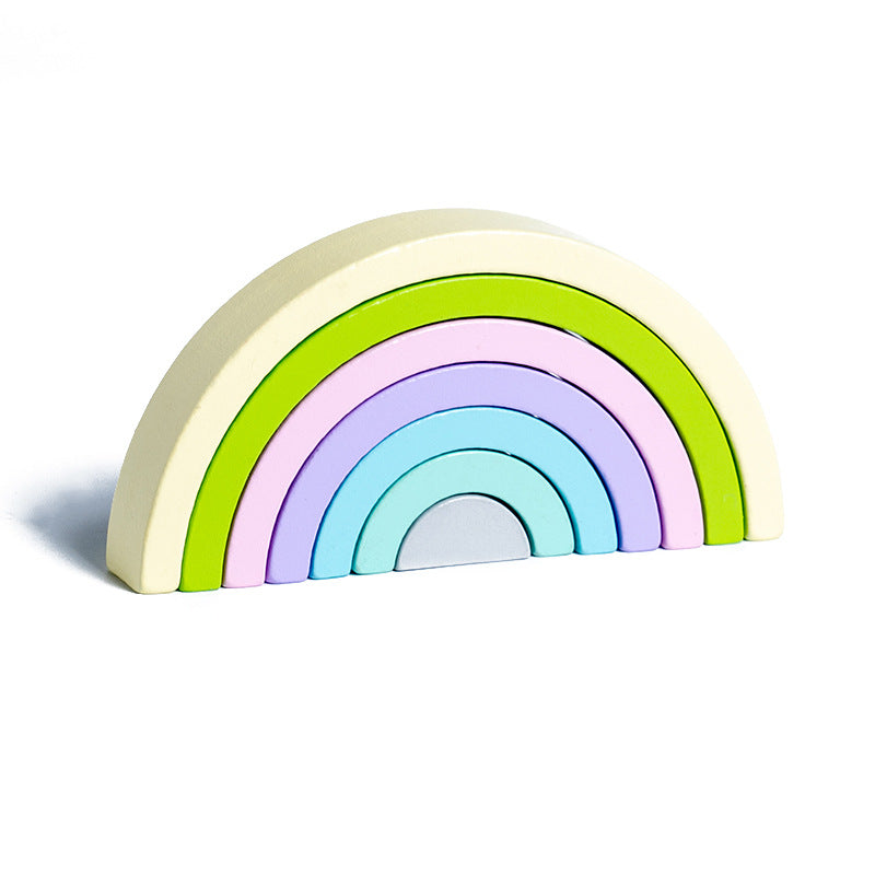 Montessori Wooden Rainbow Stacking & Color Learning Blocks