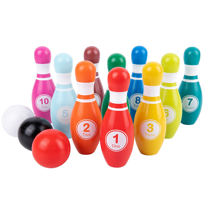 Wooden Number Bowling Set for Kids
