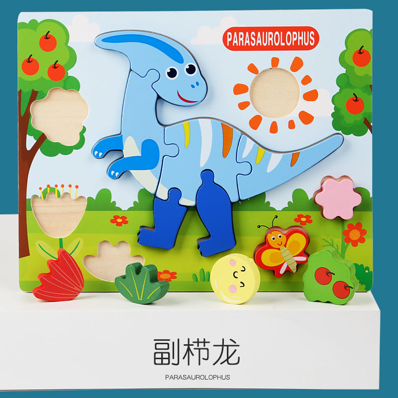 Wooden 3D Animal & Vehicle Puzzle Board Set for Kids